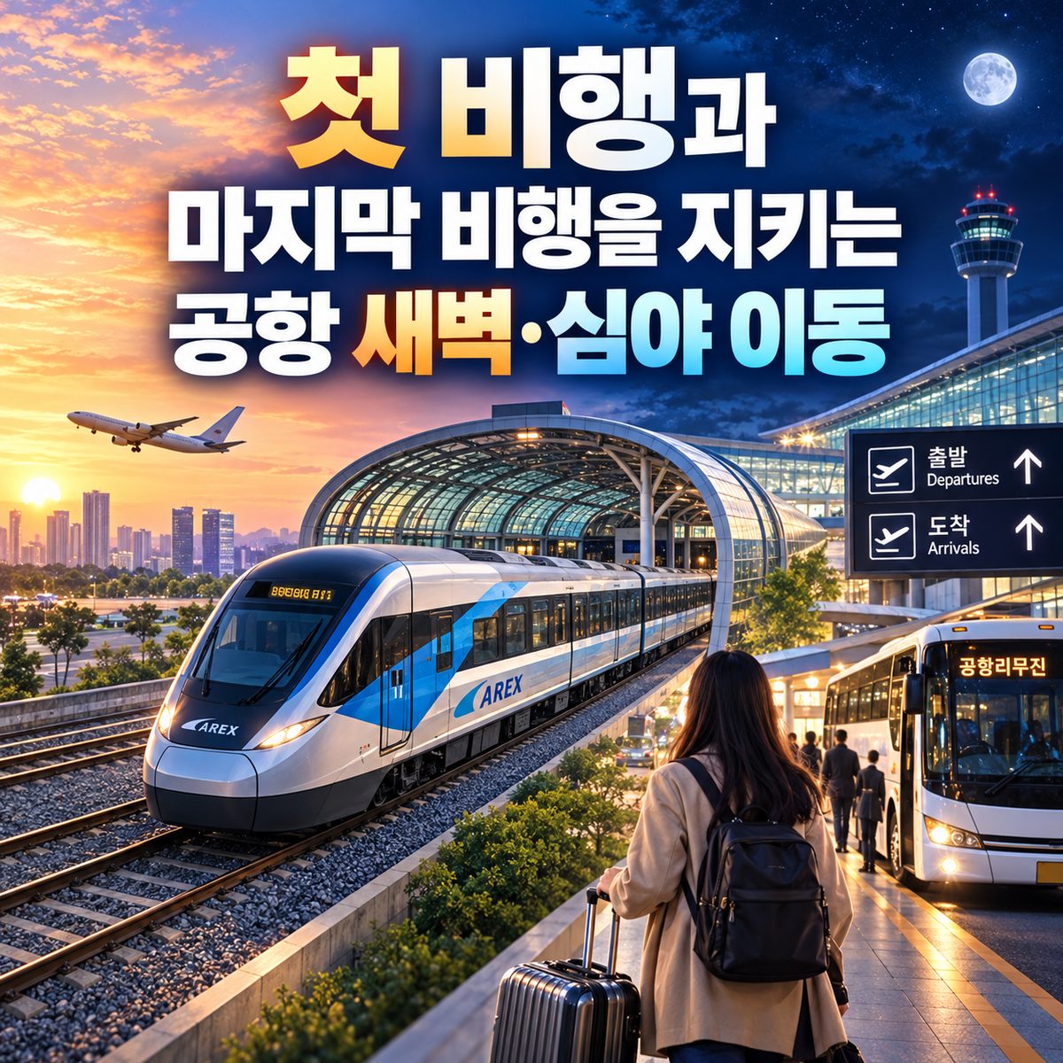첫 비행과 마지막 비행을 지키는 공항 새벽·심야 이동
