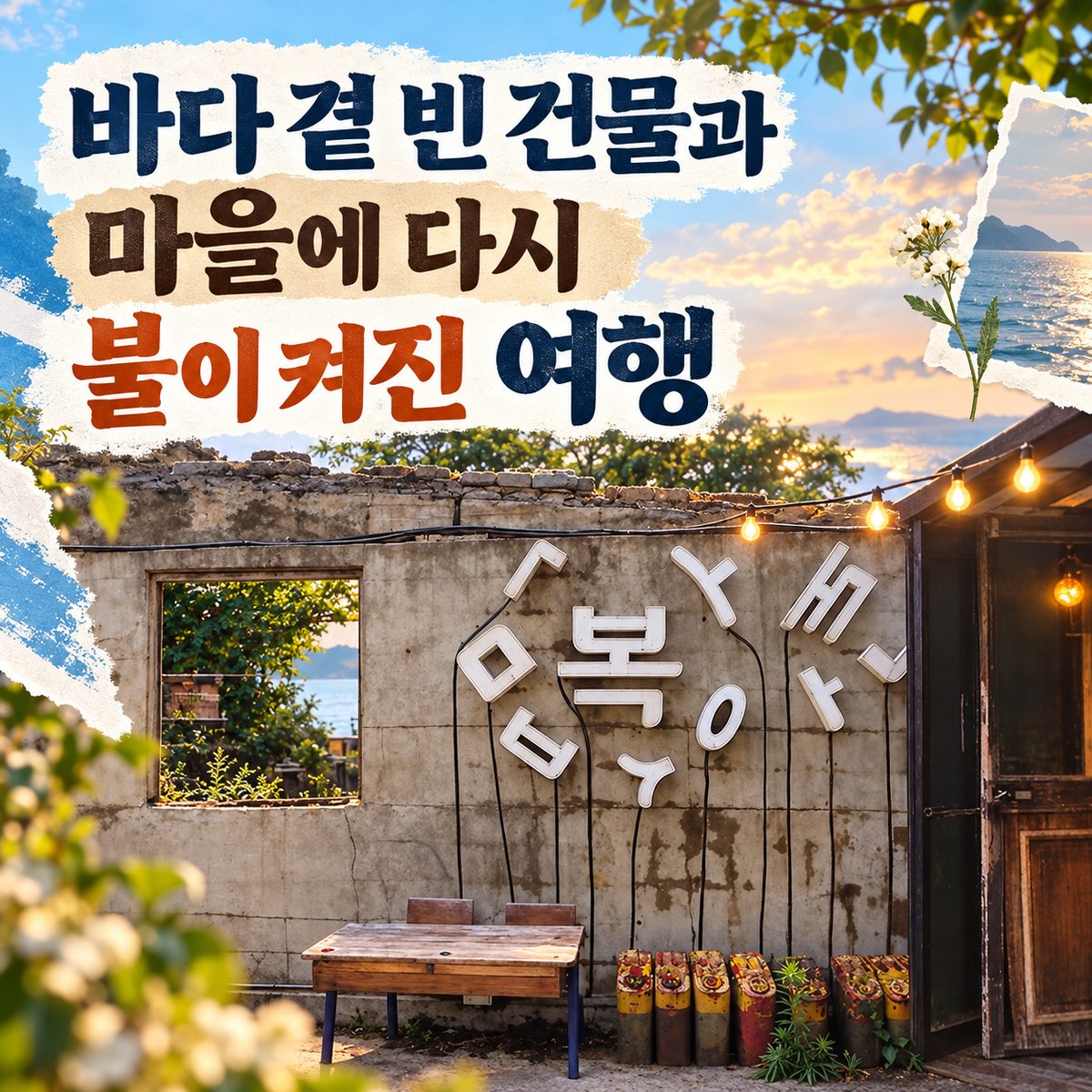 바다 곁 빈 건물과 마을에 다시 불이 켜진 여행