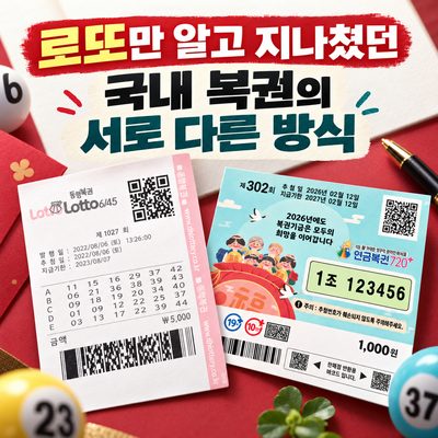 로또만 알고 지나쳤던 국내 복권의 서로 다른 방식