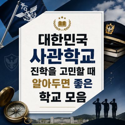 대한민국 사관학교 진학을 고민할 때 알아두면 좋은 학교 모음