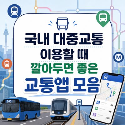 국내 대중교통 이용할 때 깔아두면 좋은 교통앱 모음