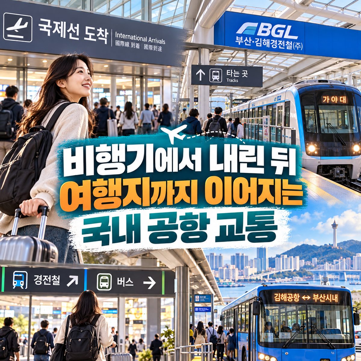 비행기에서 내린 뒤 여행지까지 이어지는 국내 공항 교통