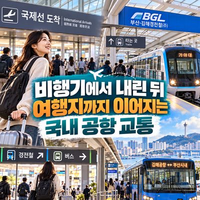 비행기에서 내린 뒤 여행지까지 이어지는 국내 공항 교통