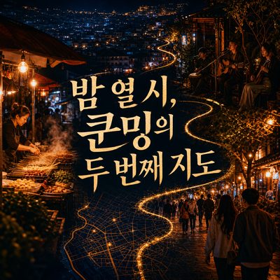 밤 열 시가 지나야 보이는 쿤밍의 두 번째 지도