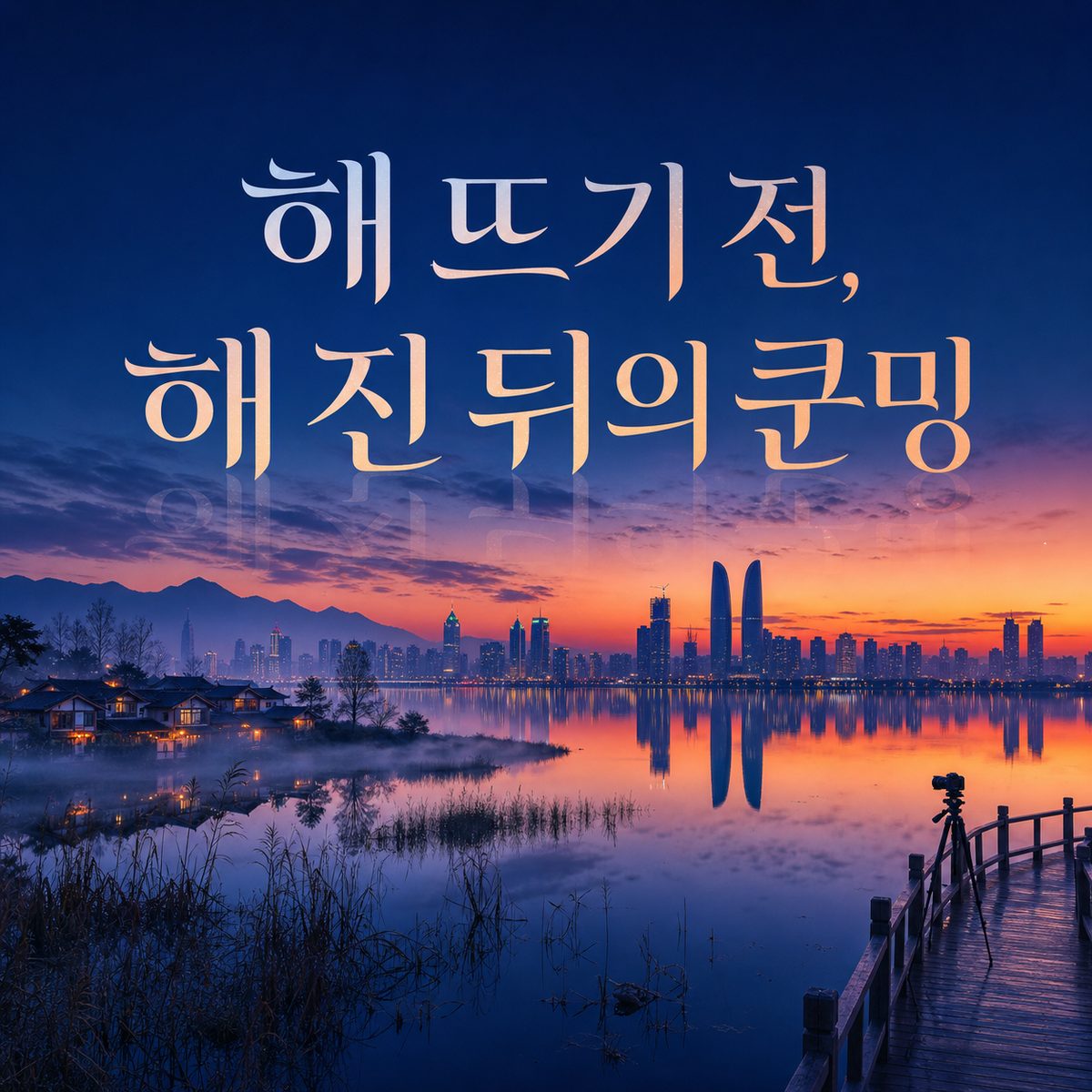 해 뜨기 전과 해 진 뒤에만 완성되는 쿤밍 사진