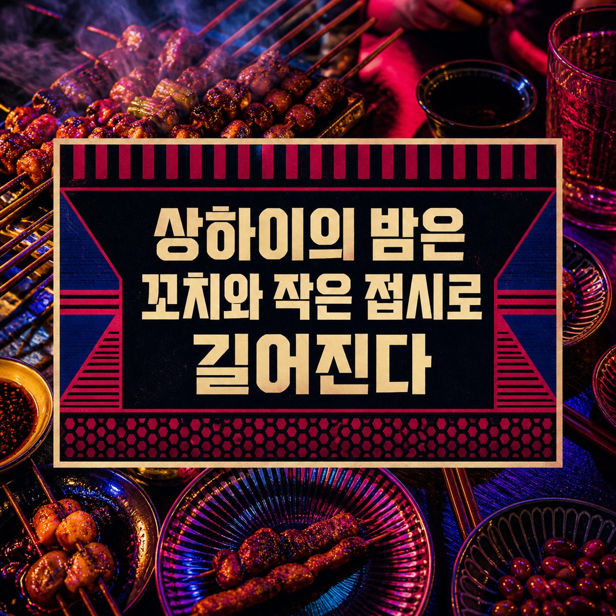상하이의 밤은 꼬치와 작은 접시로 길어진다