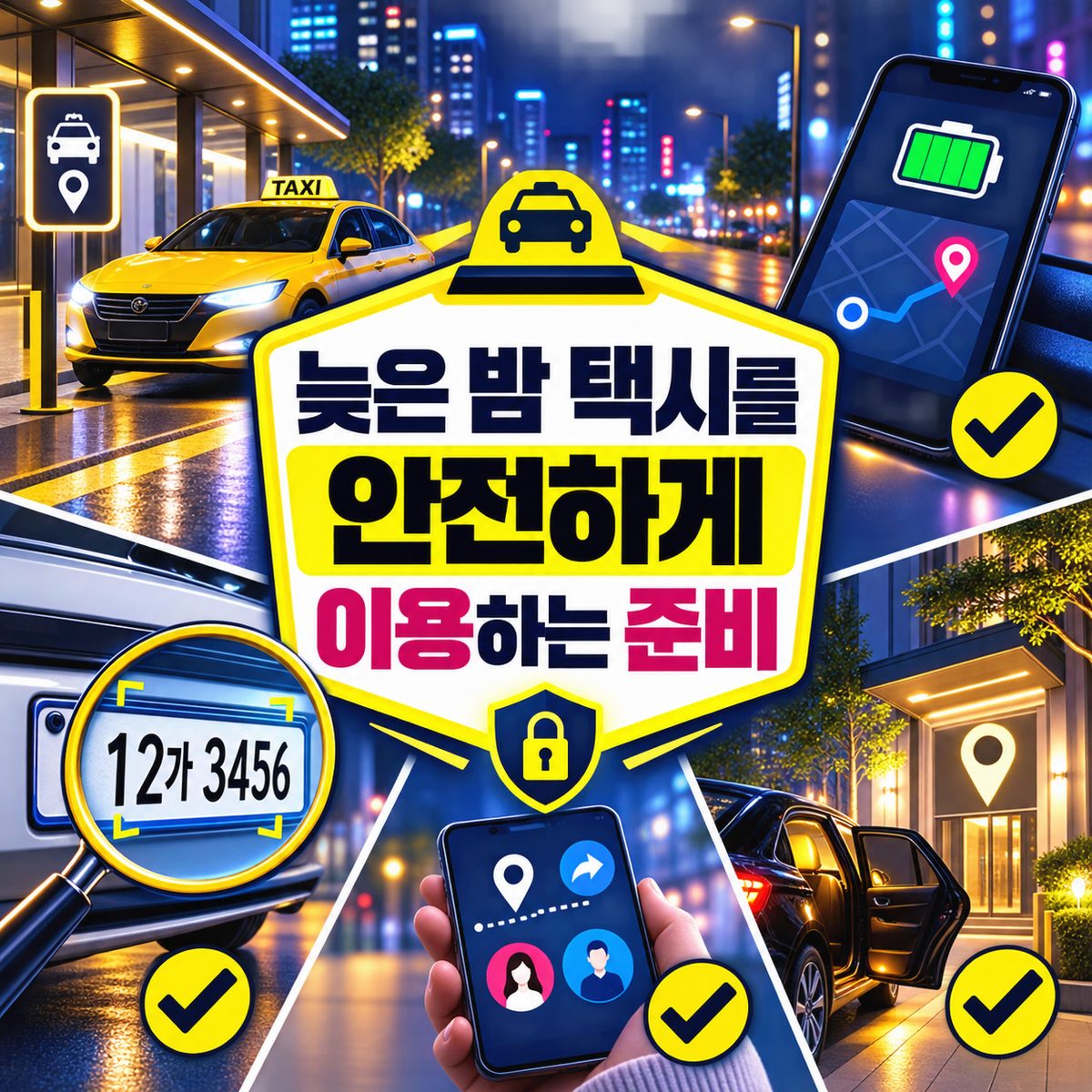 늦은 밤 택시를 안전하게 이용하는 준비