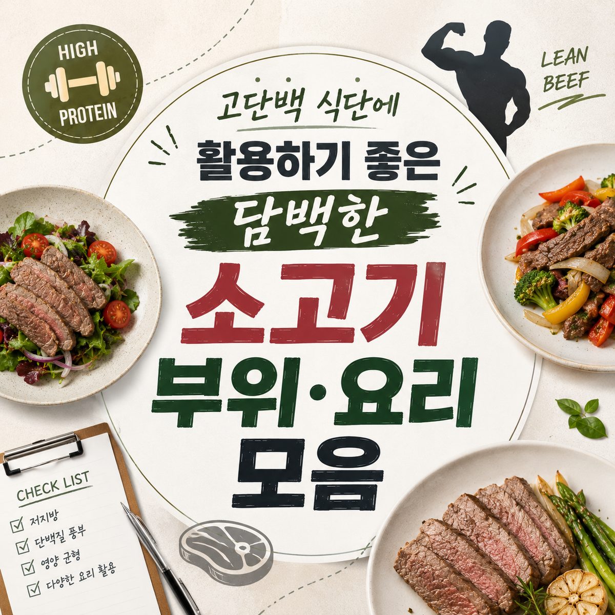 고단백 식단에 활용하기 좋은 담백한 소고기 부위·요리 모음
