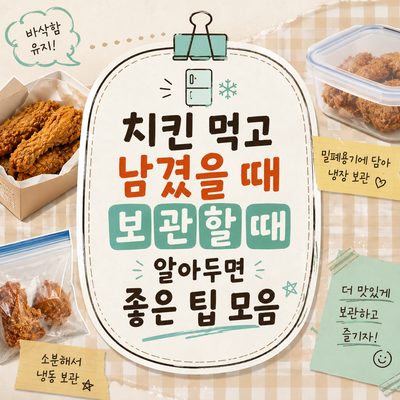 치킨 먹고 남겼을 때 보관할 때 알아두면 좋은 팁 모음