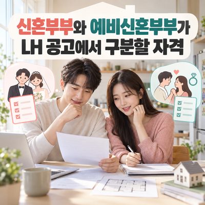 신혼부부와 예비신혼부부가 LH 공고에서 구분할 자격