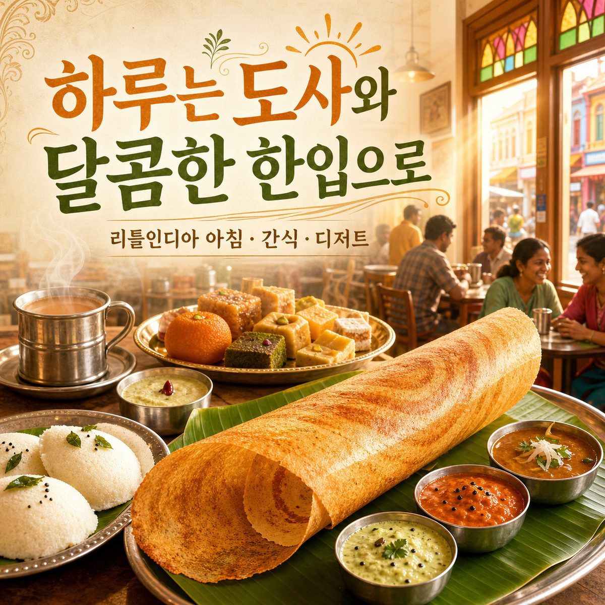 리틀인디아의 하루는 도사와 달콤한 한입에서 시작된다