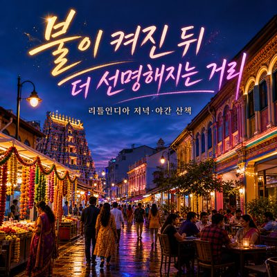 불이 켜진 뒤 더 선명해지는 리틀인디아 산책