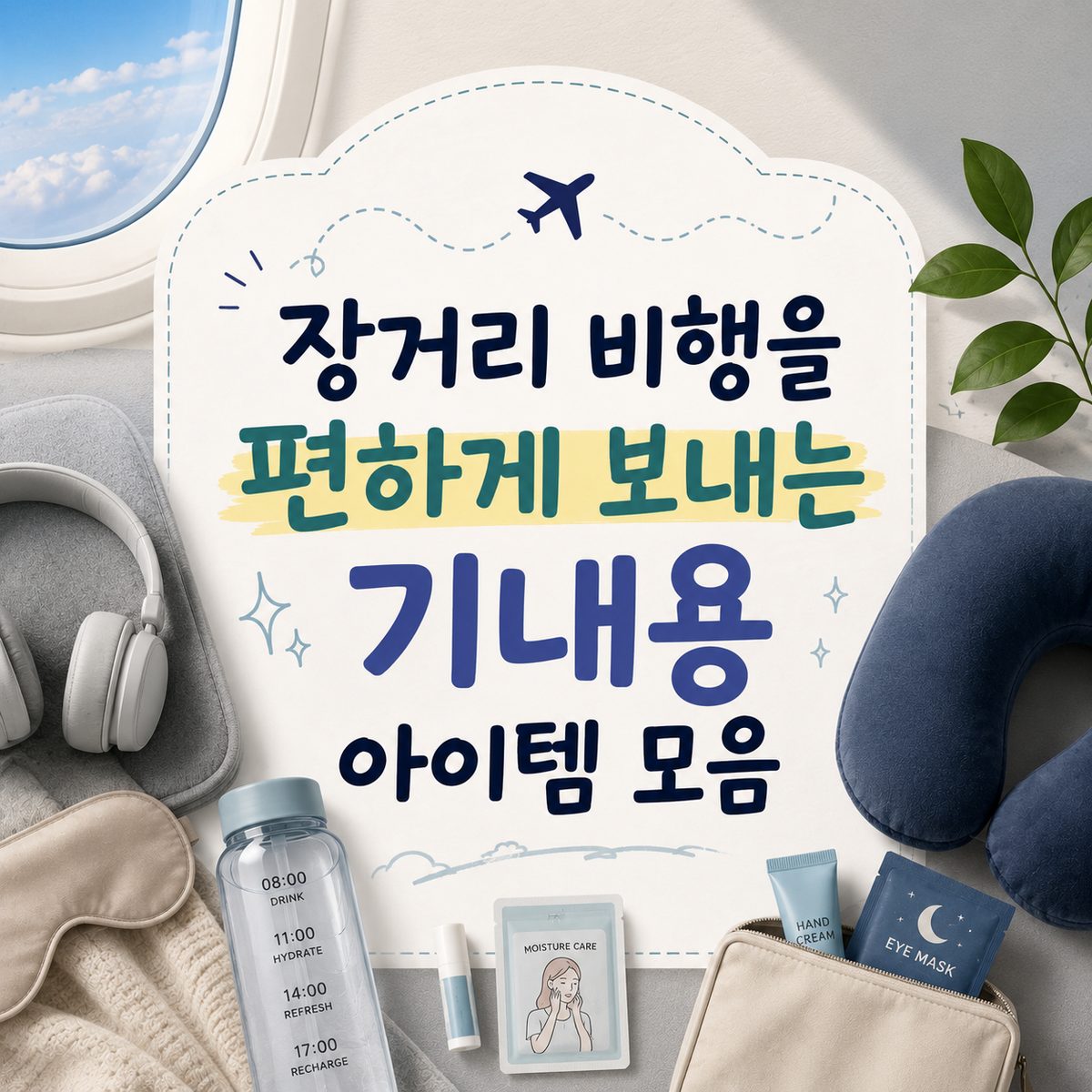 장거리 비행을 편하게 보내는 기내용 아이템 모음