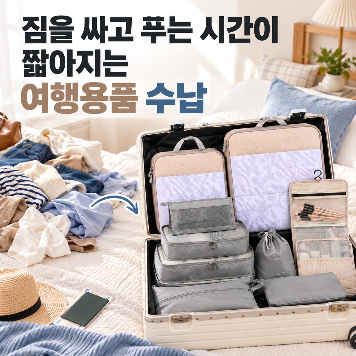 짐을 싸고 푸는 시간이 짧아지는 여행용품 수납