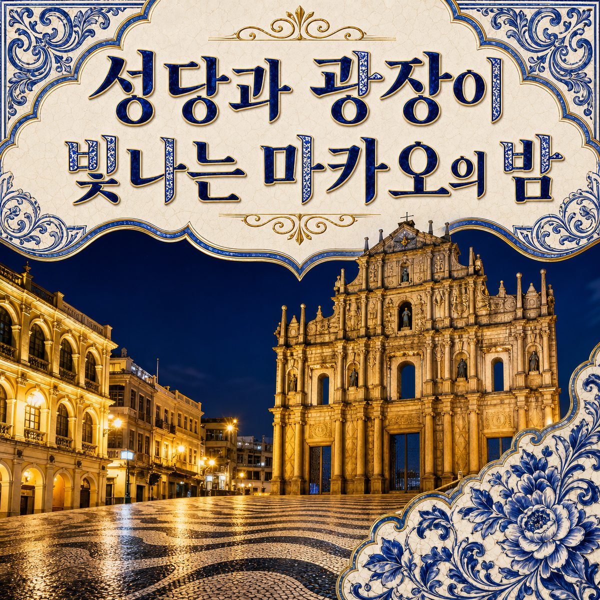 성당과 광장이 빛나는 마카오의 밤