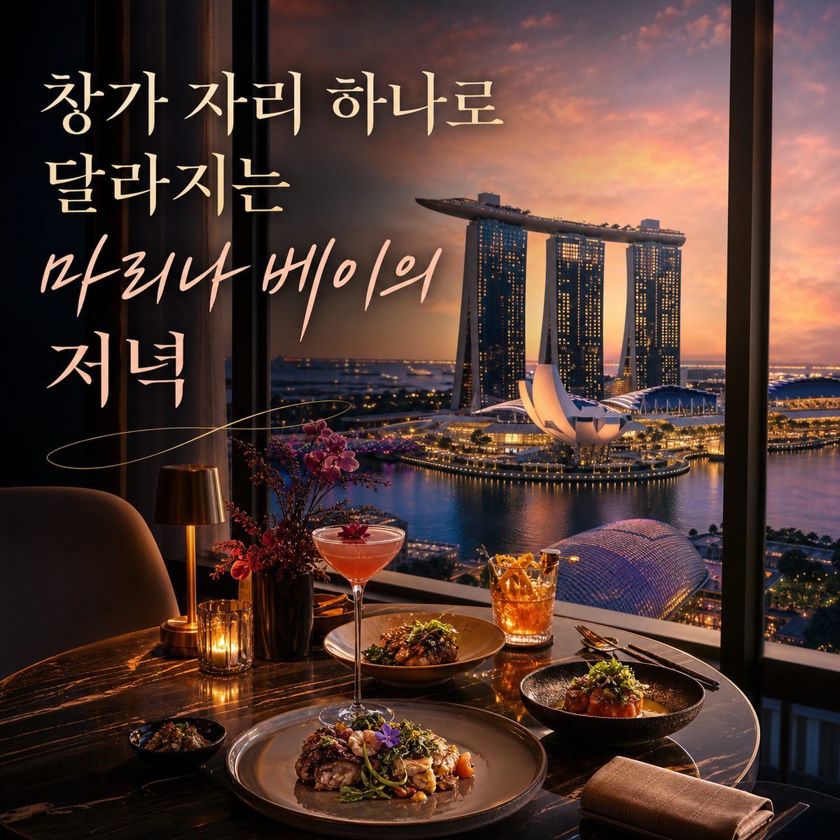 창가 자리 하나로 저녁이 달라지는 마리나 베이
