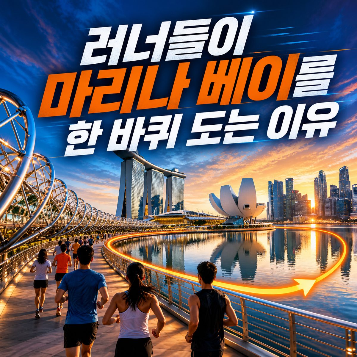 러너들이 마리나 베이를 한 바퀴 도는 이유