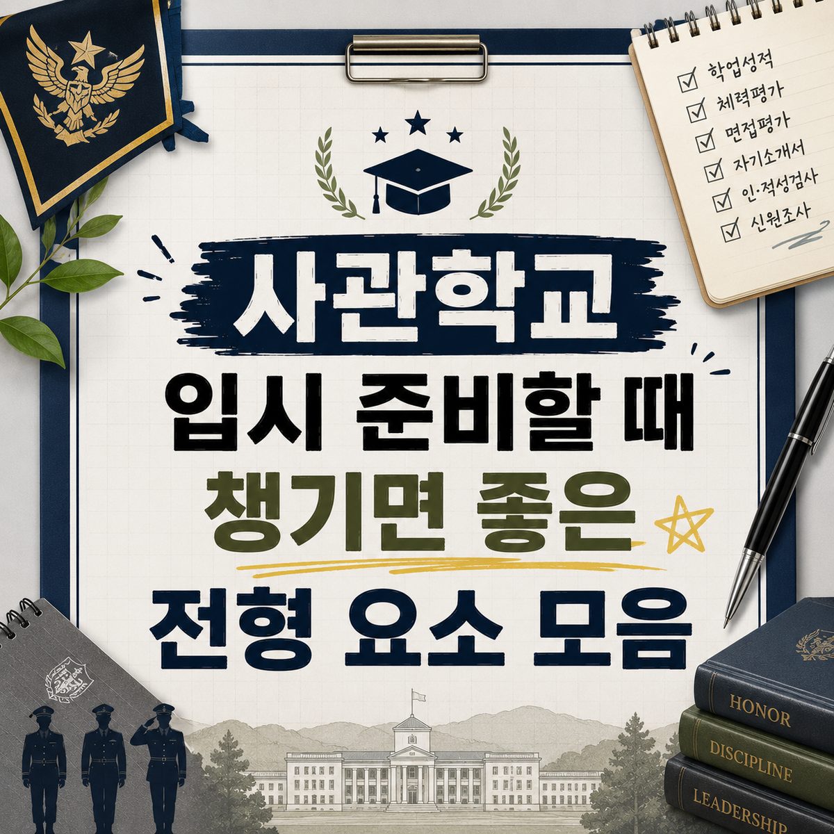 사관학교 입시 준비할 때 챙기면 좋은 전형 요소 모음