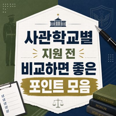사관학교별 지원 전 비교하면 좋은 포인트 모음