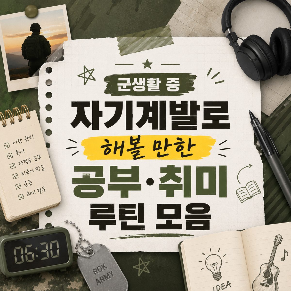 군생활 중 자기계발로 해볼 만한 공부·취미 루틴 모음