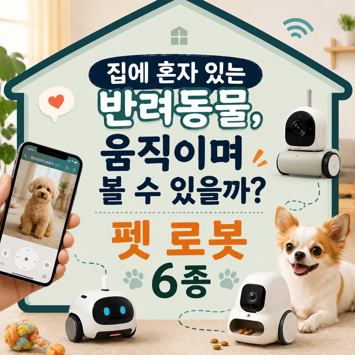 집에 혼자 있는 반려동물, 움직이며 볼 수 있을까? 펫 로봇 6종