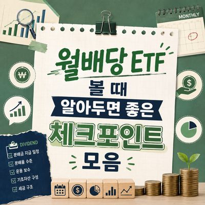 월배당 ETF 볼 때 알아두면 좋은 체크포인트 모음