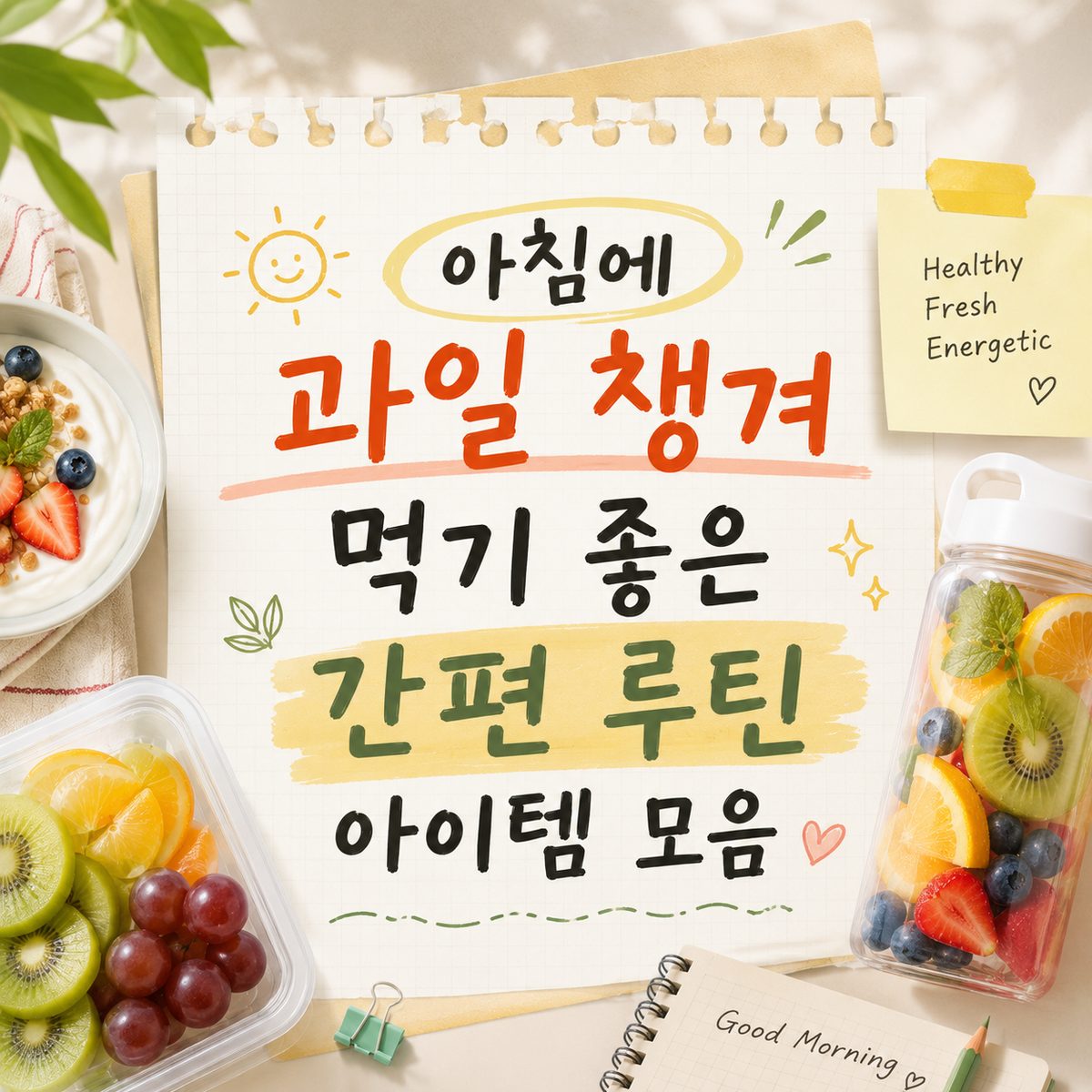 아침에 과일 챙겨 먹기 좋은 간편 루틴 아이템 모음