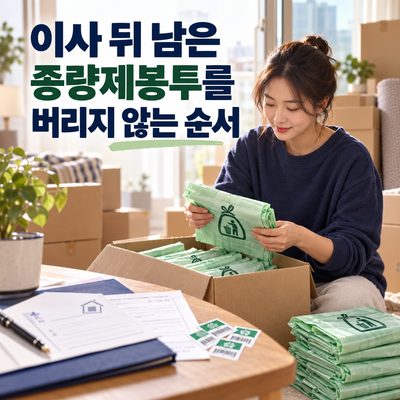 이사 뒤 남은 종량제봉투를 버리지 않는 순서