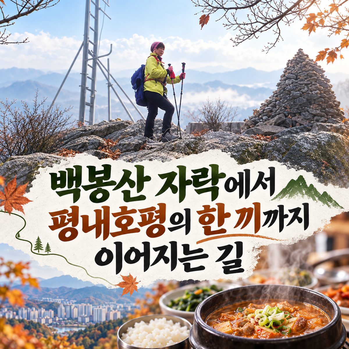 백봉산 자락에서 평내호평의 한 끼까지 이어지는 길