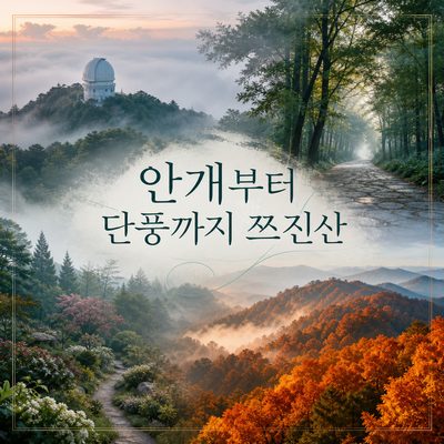 새벽 안개부터 단풍 능선까지 쯔진산