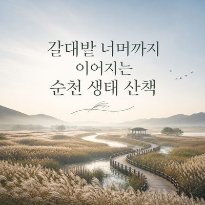 갈대밭 너머까지 이어지는 순천 생태 산책