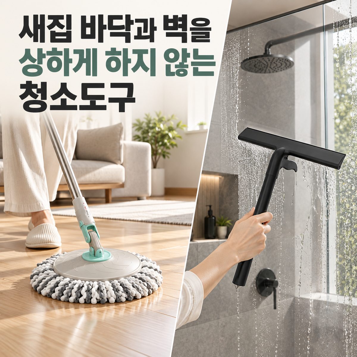 새집 바닥과 벽을 상하게 하지 않는 청소도구