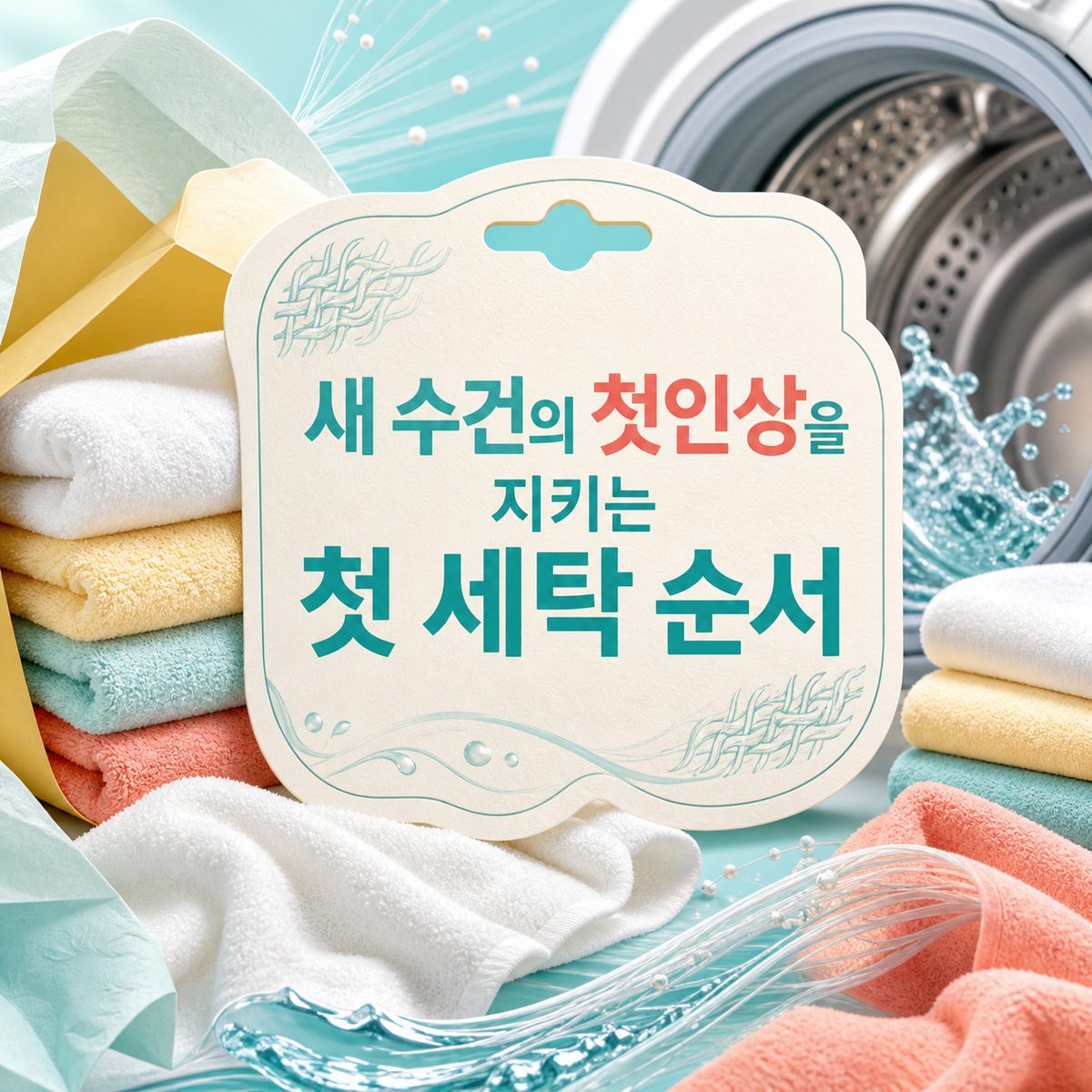 새 수건의 첫인상을 지키는 첫 세탁 순서