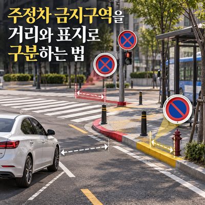 駐停車禁止区域を距離と標識で区別する方法