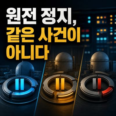 원전 뉴스의 ‘정지’는 모두 같은 사건이 아니다