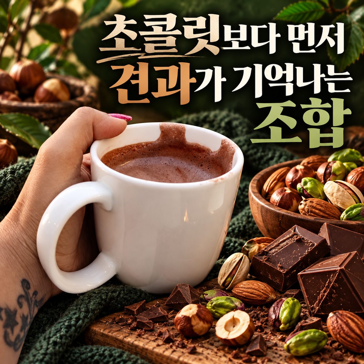 초콜릿보다 먼저 견과가 기억나는 조합