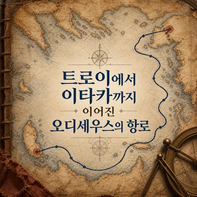 트로이에서 이타카까지 이어진 오디세우스의 항로
