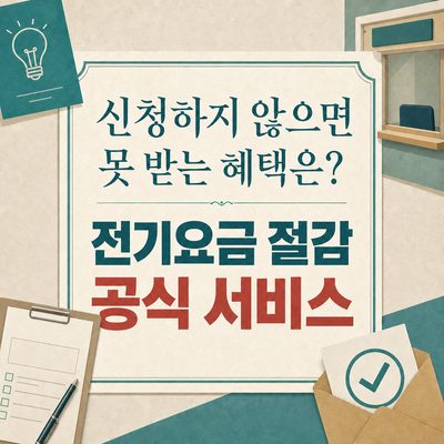 신청하지 않으면 못 받는 혜택은? 전기요금 절감 공식 서비스