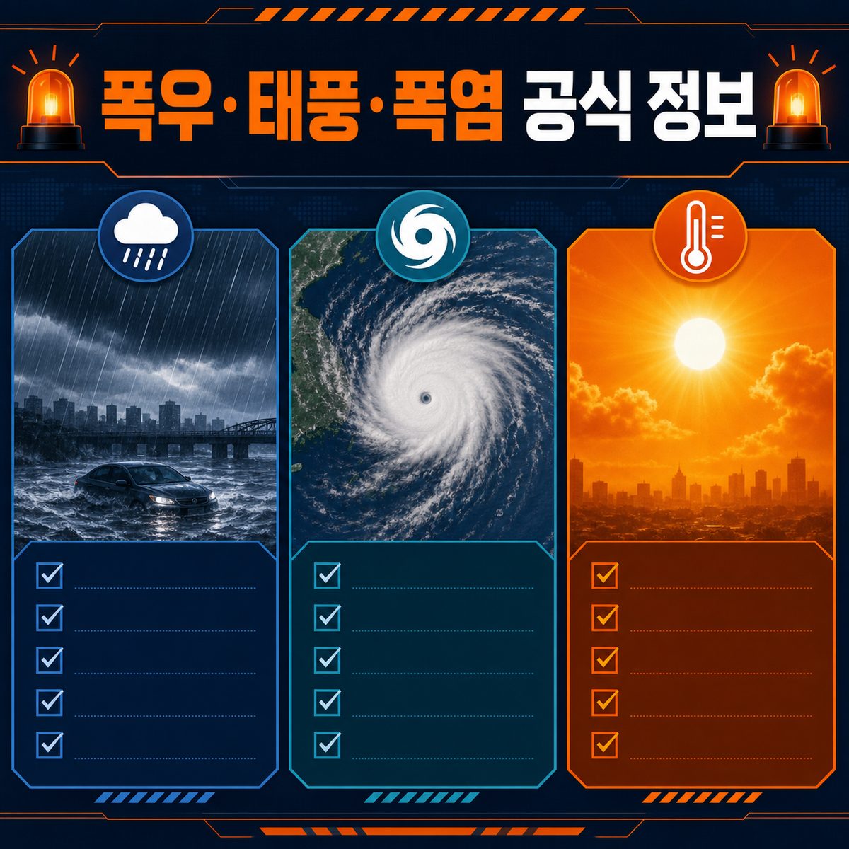 폭우·태풍·폭염 때 상황별로 확인할 공식 정보 8가지