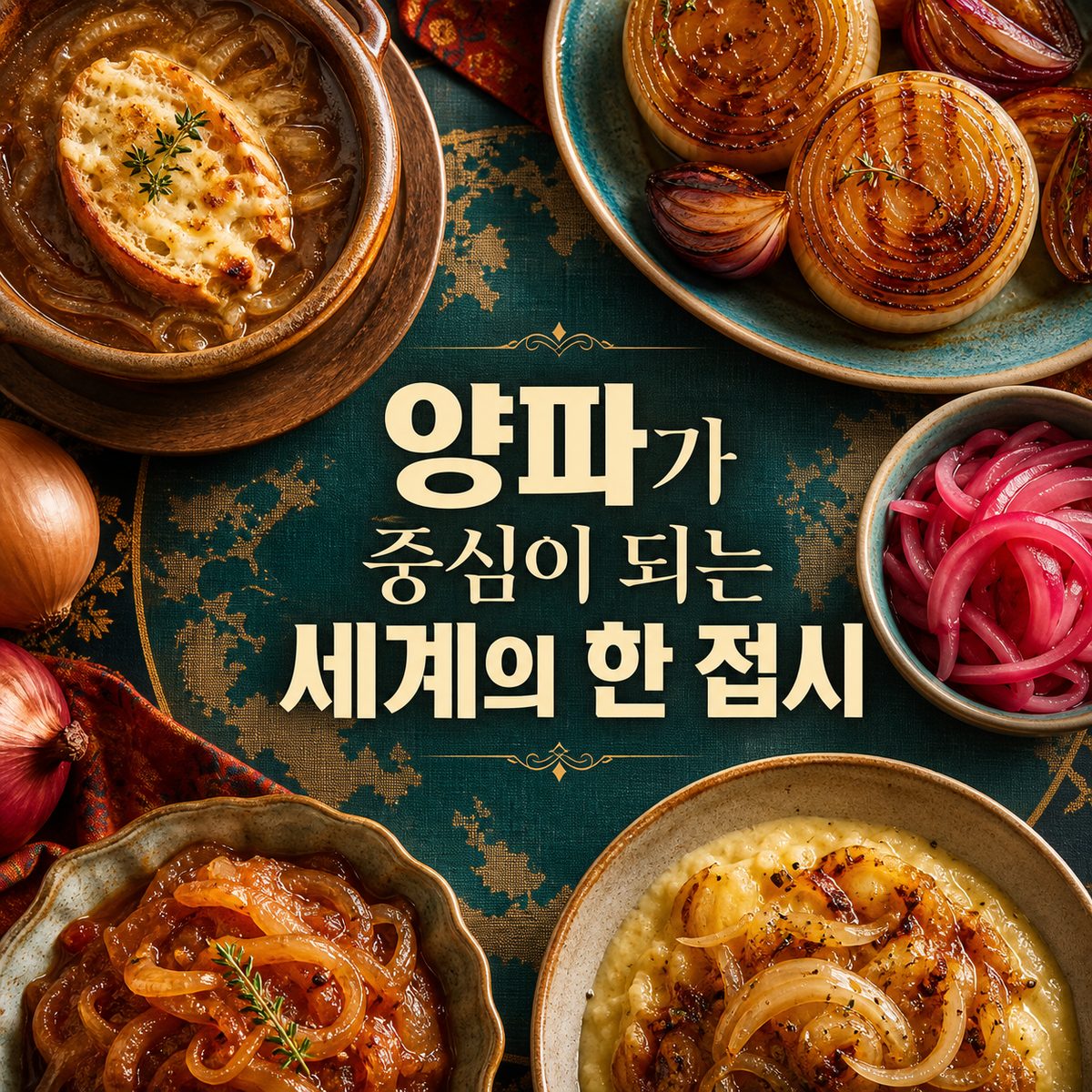 양파가 중심이 되는 세계의 한 접시