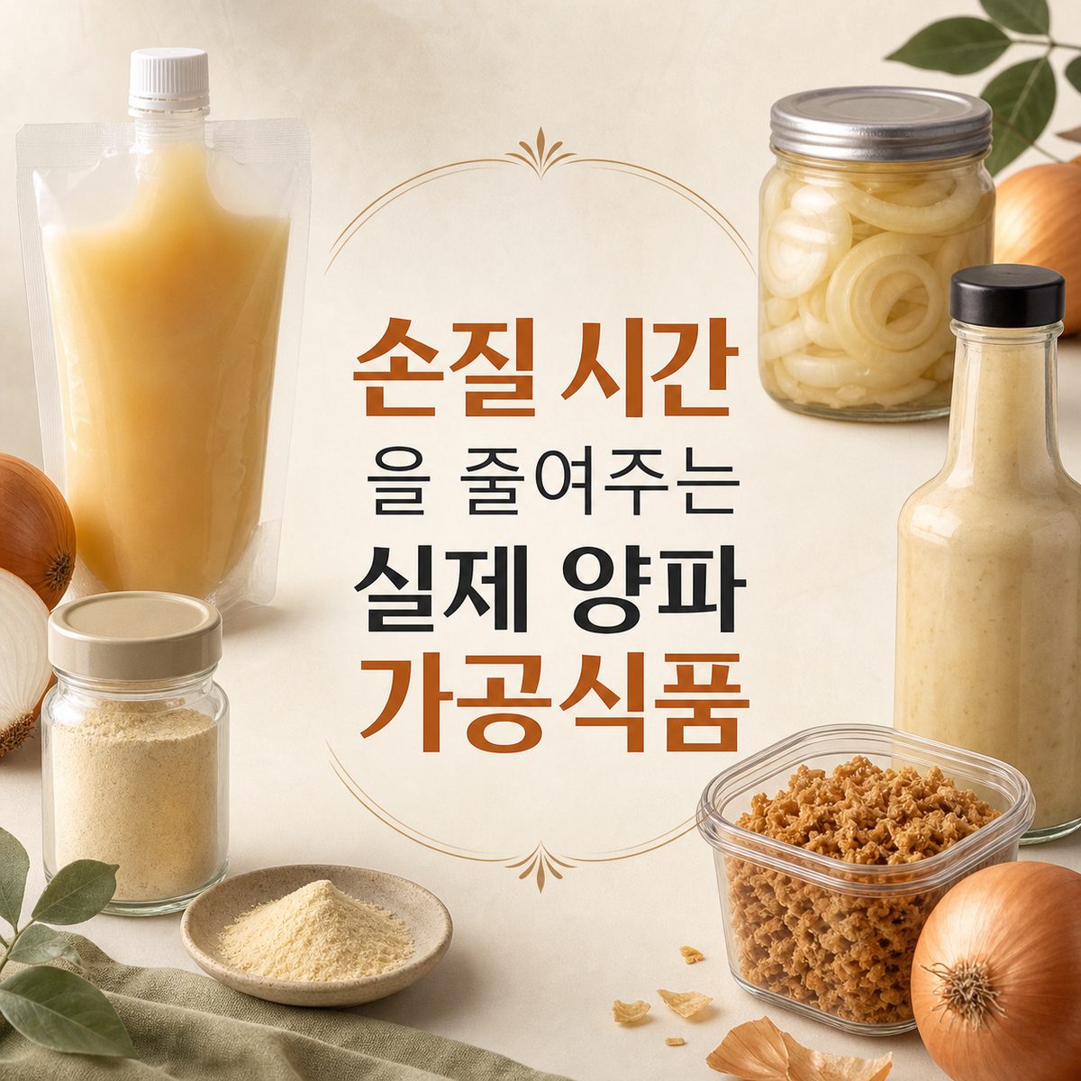 손질 시간을 줄여주는 실제 양파 가공식품