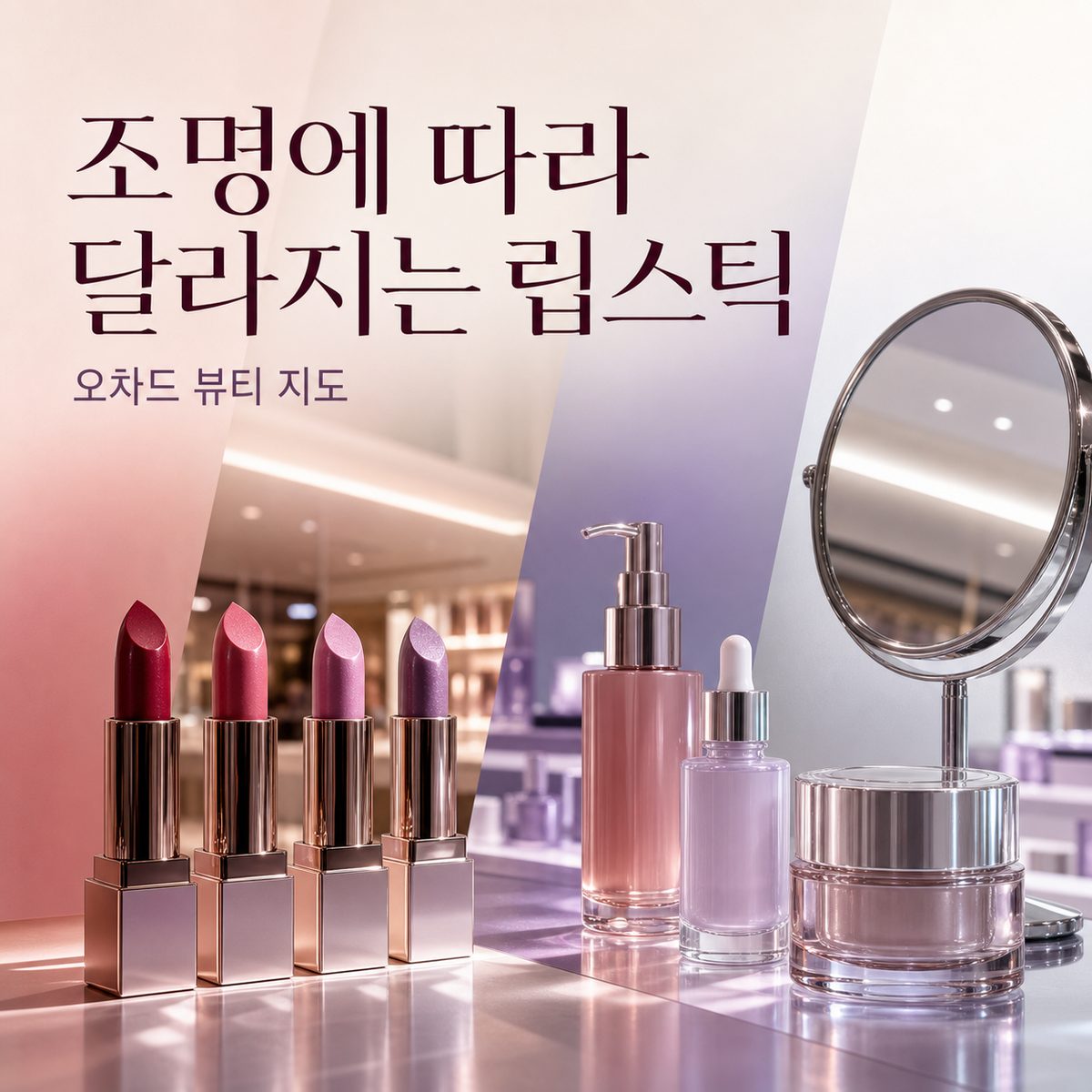 립스틱 하나도 조명에 따라 달라지는 오차드 뷰티 지도