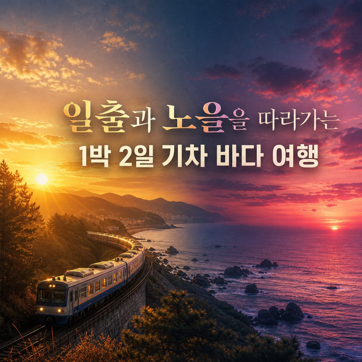 일출과 노을을 따라가는 1박 2일 기차 바다 여행
