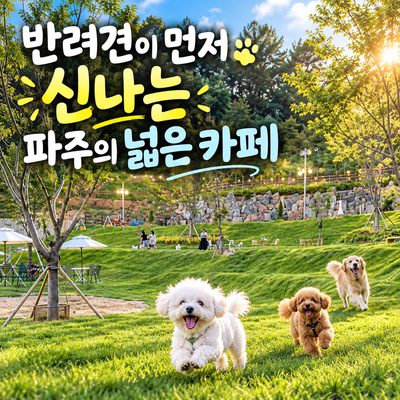 반려견이 먼저 신나는 파주의 넓은 카페
