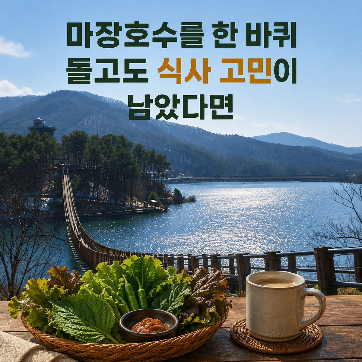 마장호수를 한 바퀴 돌고도 식사 고민이 남았다면