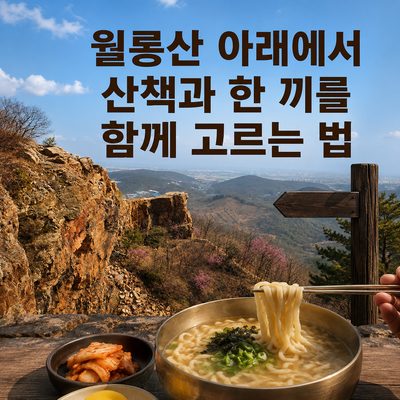 월롱산 아래에서 산책과 한 끼를 함께 고르는 법