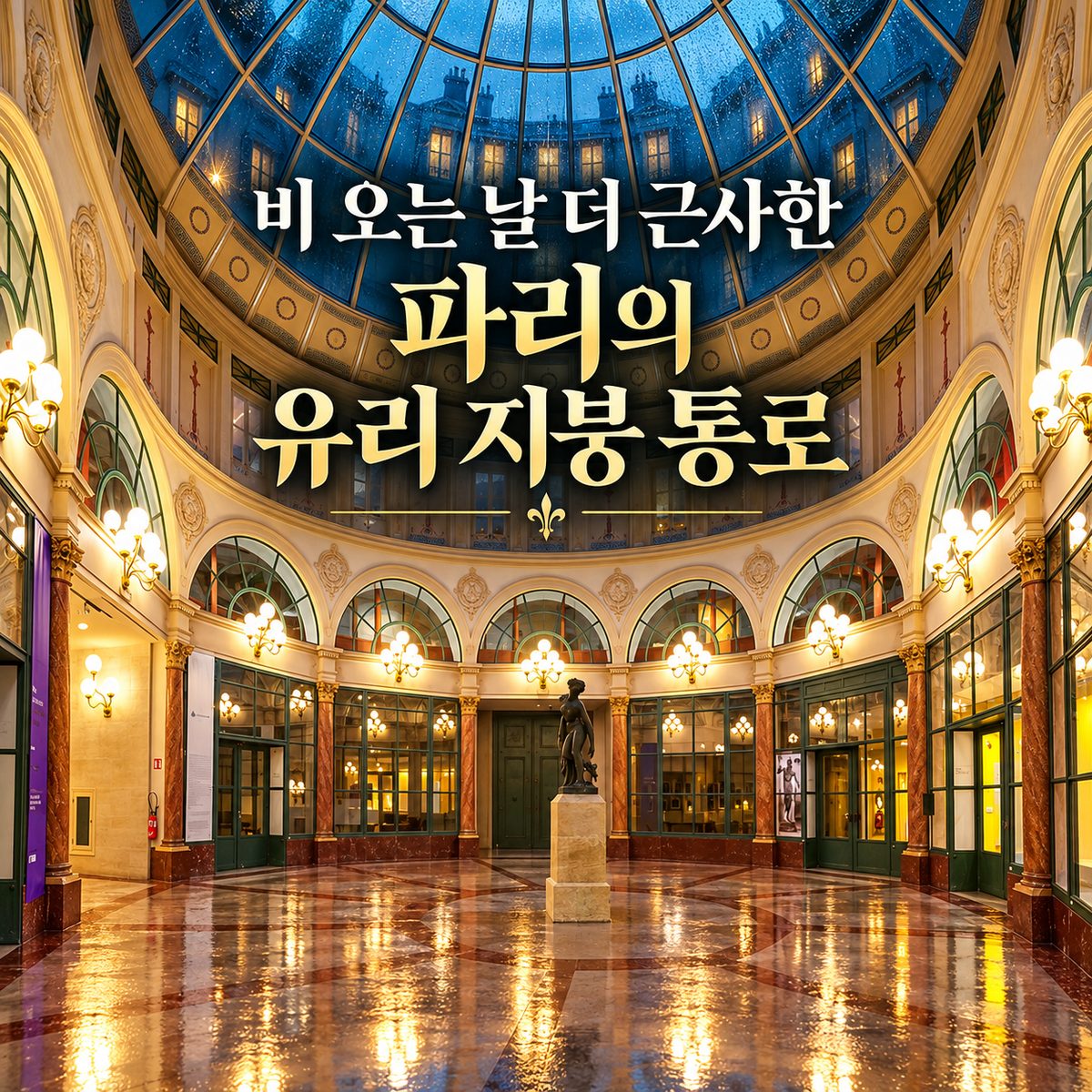 비 오는 날 더 근사한 파리의 유리 지붕 통로