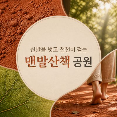 신발을 벗고 천천히 걷는 맨발산책 공원