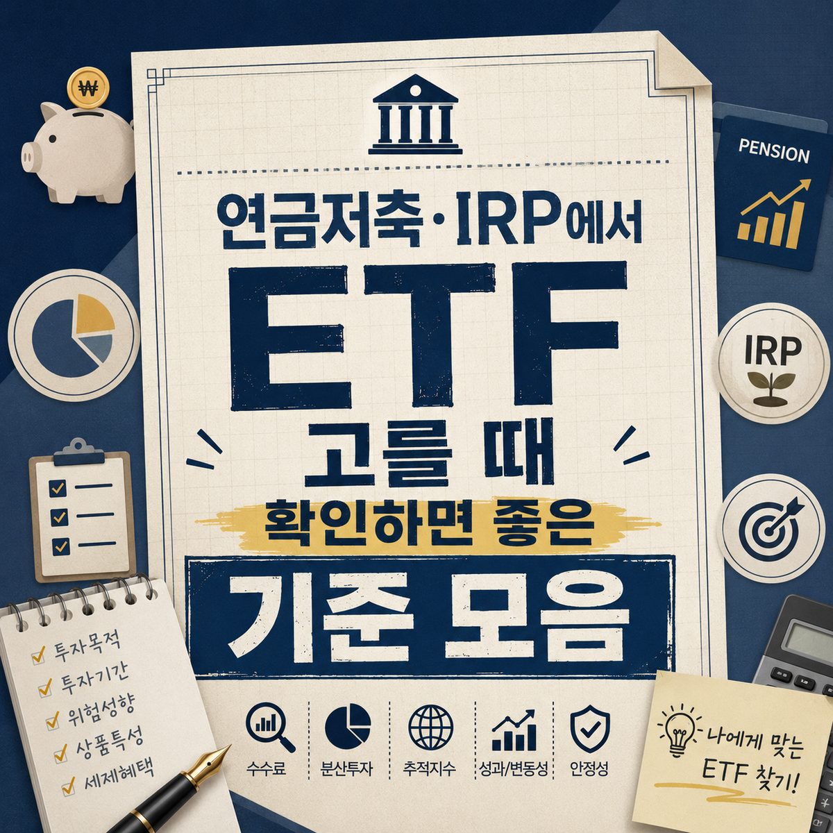 연금저축·IRP에서 ETF 고를 때 확인하면 좋은 기준 모음