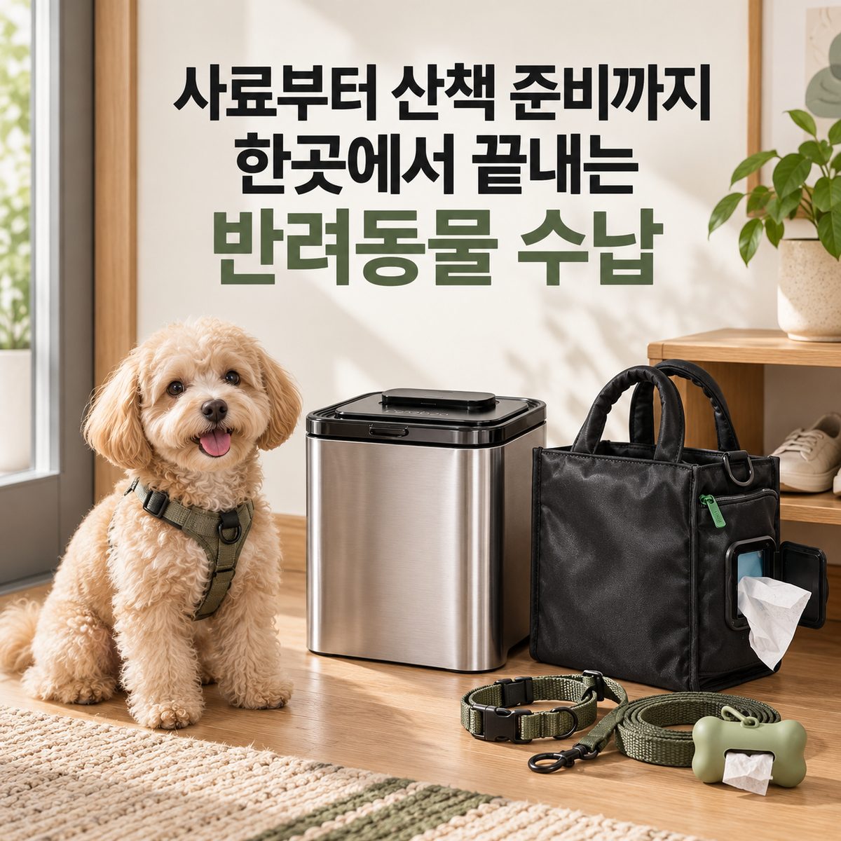 사료부터 산책 준비까지 한곳에서 끝내는 반려동물 수납